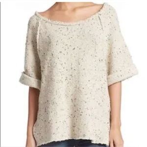 Free People Marsala Oversized Tweed Cream Sweater